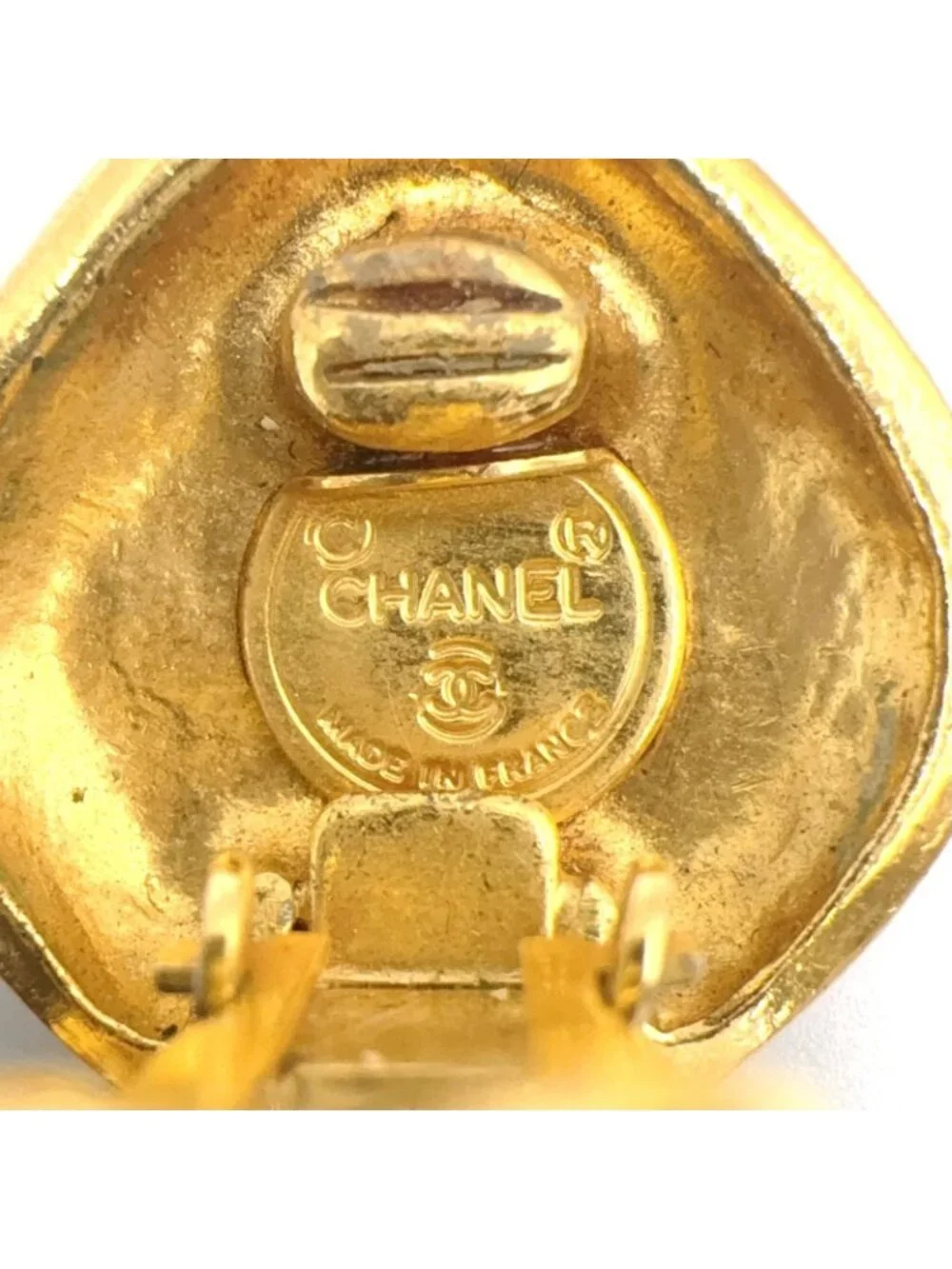 Chanel Gripoix Mademoiselle Gold Plated Red Earrings
